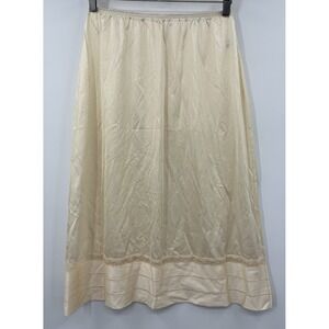 Vintage Lorraine Silky Ivory Nylon Half Slip Lingerie Size Tall Medium USA Made